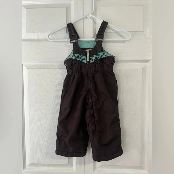 ZeroXPosur Snow Bib Black And Blue Cheetah Size 12 months - Picture 1 of 4